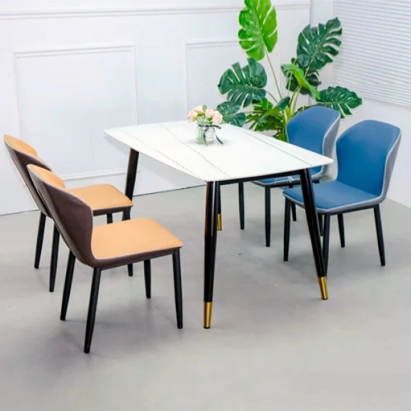 Bộ bàn ăn 4 ghế mặt đá sang trọng- Mã: T147-14-4×2119