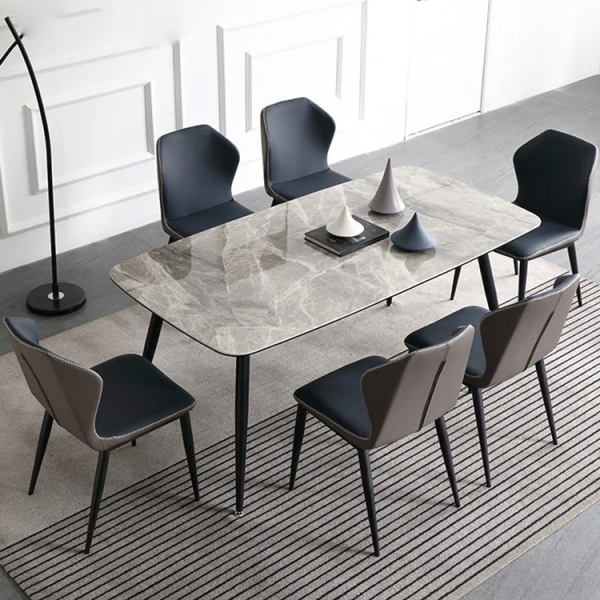 Bộ bàn ăn 6 ghế mặt đá nhập khẩu- Mã: T162-16-6×2119