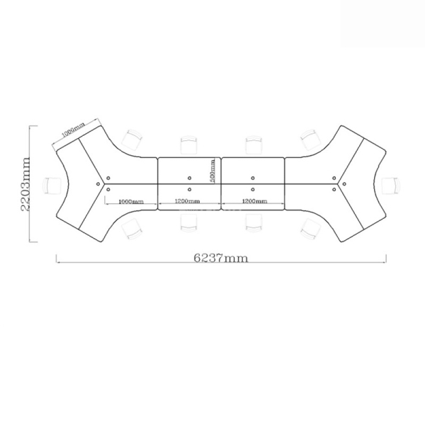 Cụm bàn làm việc (8+2) người CG05-6222