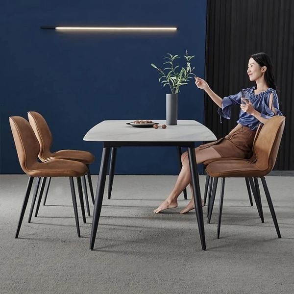 Bộ bàn ăn mặt đá hình chữ nhật 4 ghế – Mã: T162-14-4x267A
