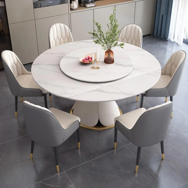 Bộ bàn ăn tròn 6 ghế hiện đại- Mã: T1114-6×284