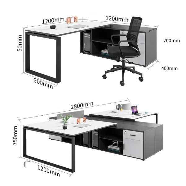 Cụm Bàn Làm Việc Có Hộc – CB 40