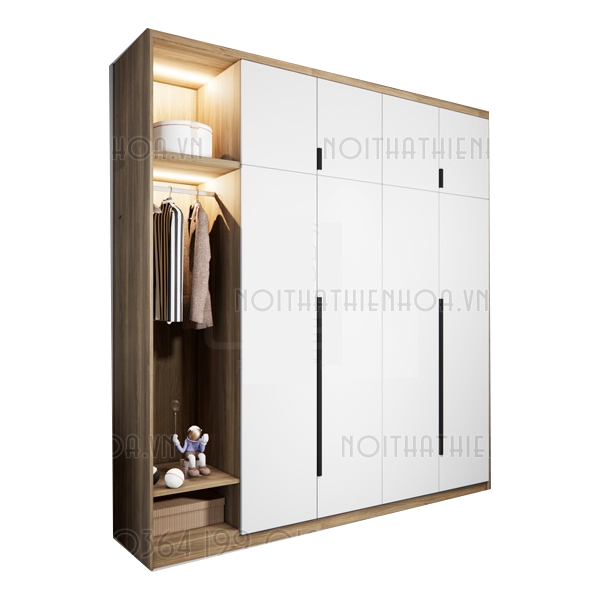 Tủ quần áo gỗ cốt xanh thái lan TA6824