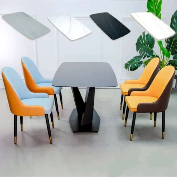Bộ bàn ăn mặt đá 4 ghế sang trọng- Mã: T179-4×284