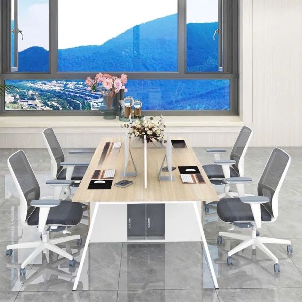 Cụm Bàn Làm Việc 4 Người Chân Sắt Sơn Tĩnh Điện Sang Trọng – BC110