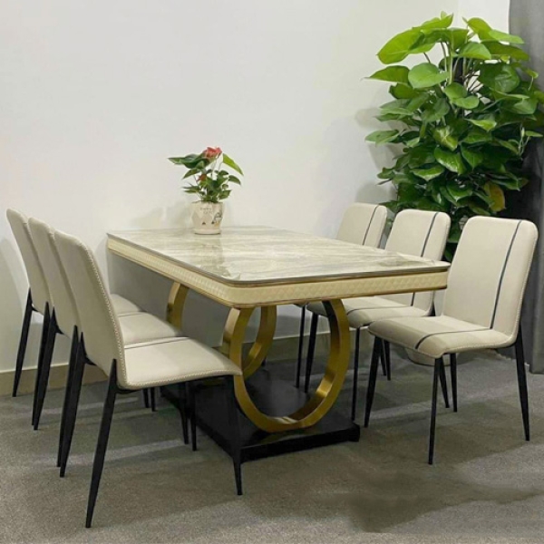 Bàn ăn mặt đá phong cách tân cổ điển- Mã: T1139-16