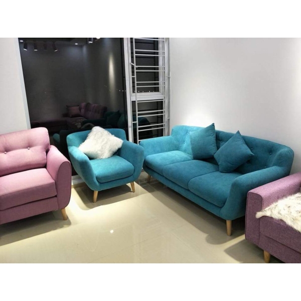 Sofa văng nỉ xanh SF-24