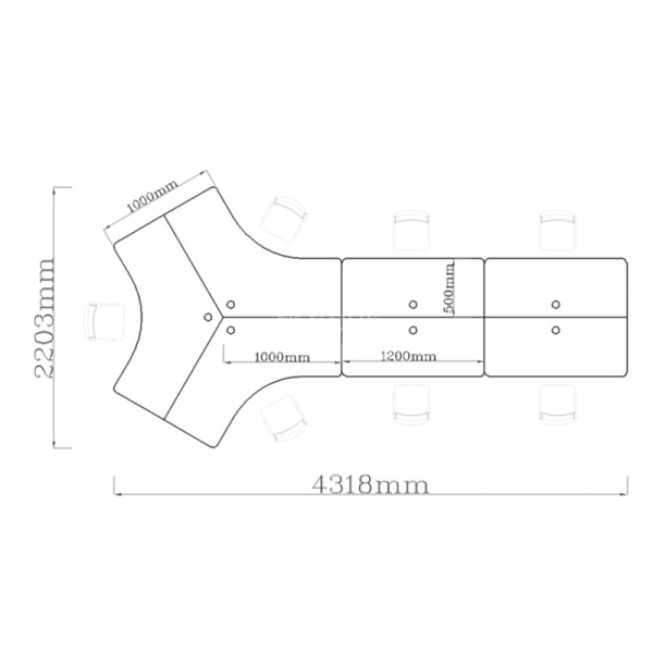 Cụm bàn làm việc (6+1) người CG05-4322