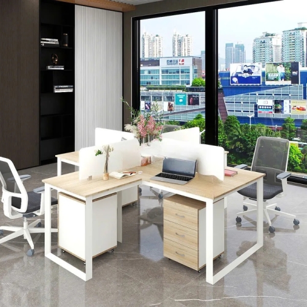 Cụm Bàn Làm Việc 4 Người Thiết Kế Đơn Giản Sáng Tạo – BC124