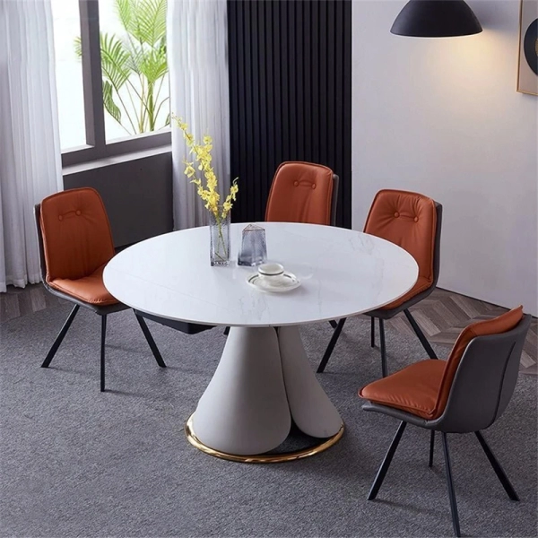 Bàn ăn tròn mặt đá nhập khẩu- Mã: T1114