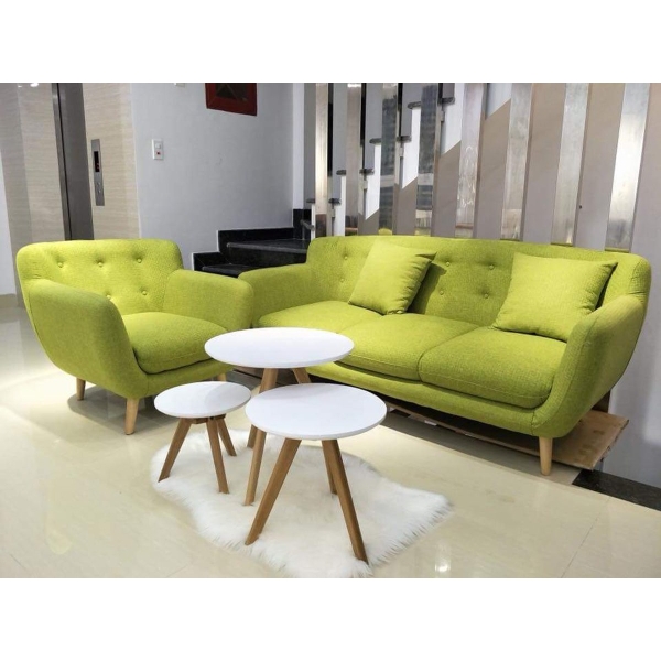 Sofa văng nỉ xanh SF-24