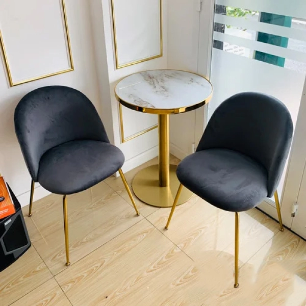 Bàn cafe tiếp khách chân mạ vàng – Mã : T131