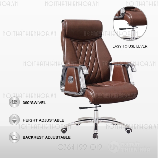 Ghế giám đốc bọc da đen cao cấp GD004