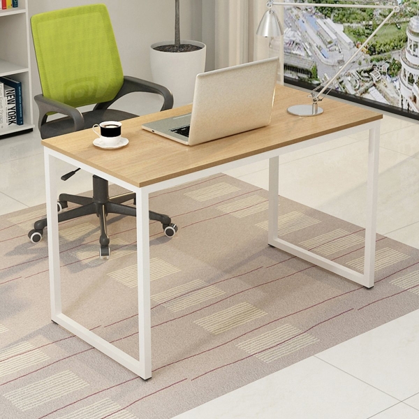 Bàn làm việc chân sắt chữ U gỗ cao su giá rẻ