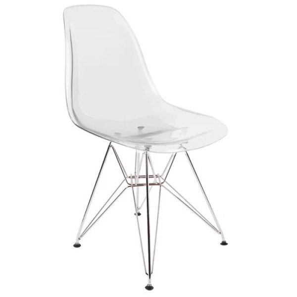 Ghế ăn nhựa trong suốt chân thép mạ – Mã: 206T