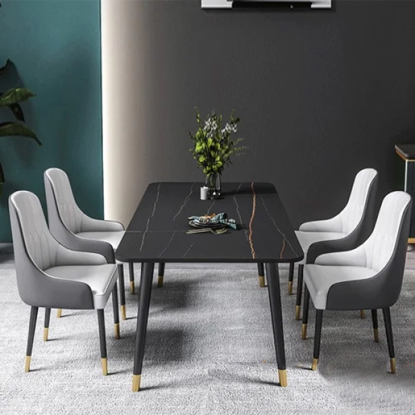 Bộ bàn ăn 4 ghế mặt đá hiện đại- Mã: T147-4×284