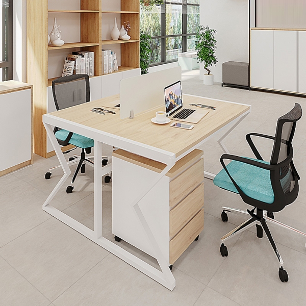 Cụm bàn làm việc 2 người chân sắt hộp chữ X EXC02-1212