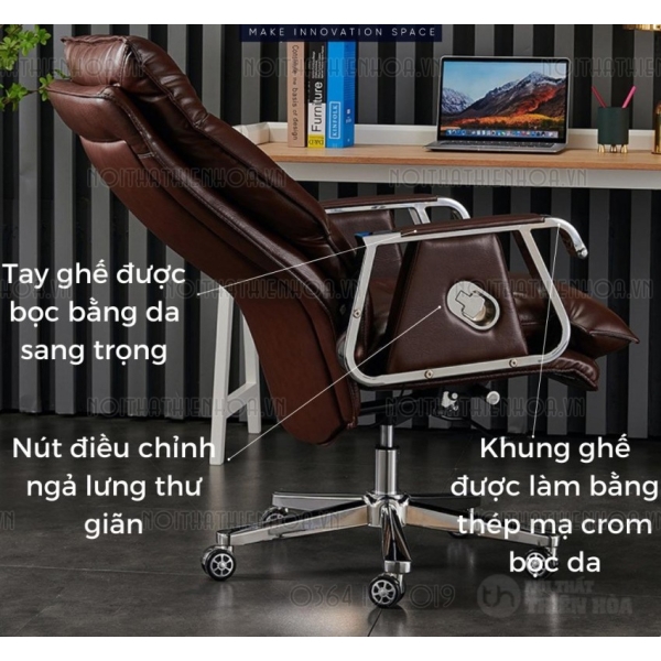 Ghế boss, Ghế giám đốc lãnh đạo bọc da cao cấp hiện đại