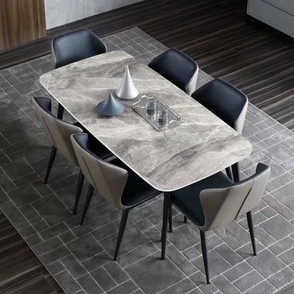 Bộ bàn ăn 6 ghế mặt đá nhập khẩu- Mã: T162-16-6×2119