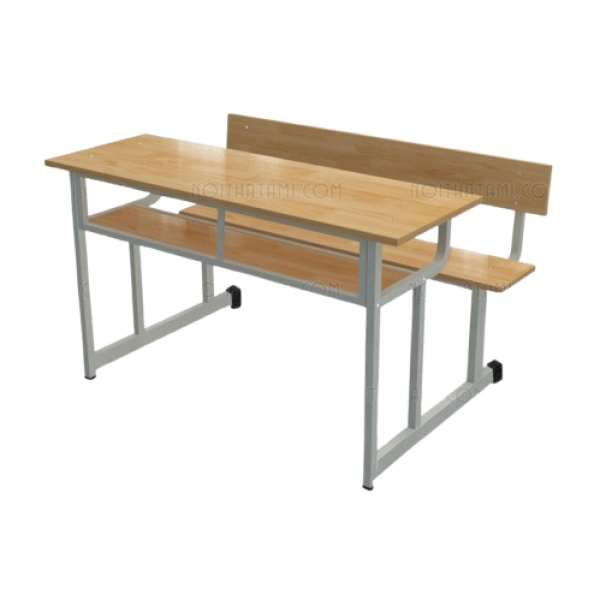 Bàn liền ghế học sinh gỗ cao su tự nhiên