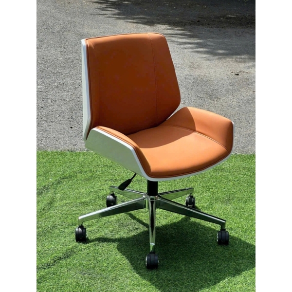 Ghế Giám Đốc Lưng Thấp Da Đệm Gỗ Sang Trọng – GGĐ50
