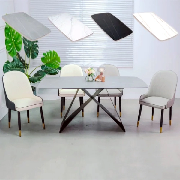 Bộ bàn ăn mặt đá 4 ghế nhập khẩu- Mã: T187-4×284