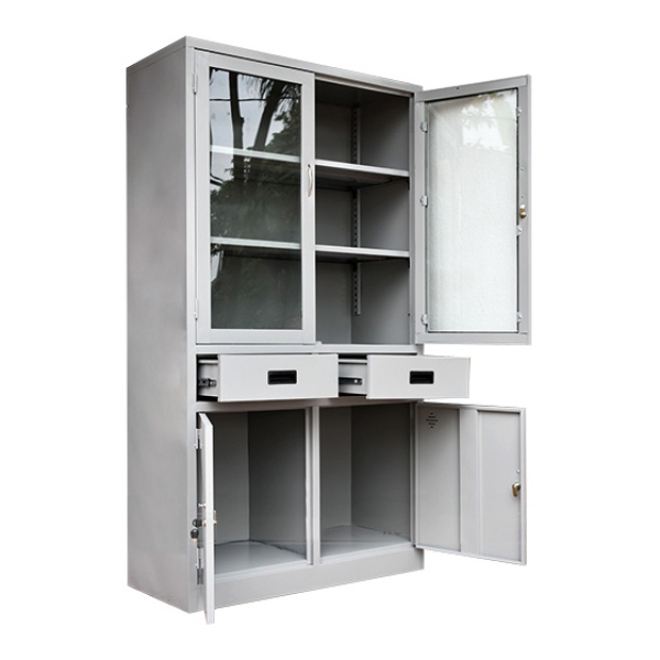 Tủ sắt văn phòng cánh kính ngăn kéo 02
