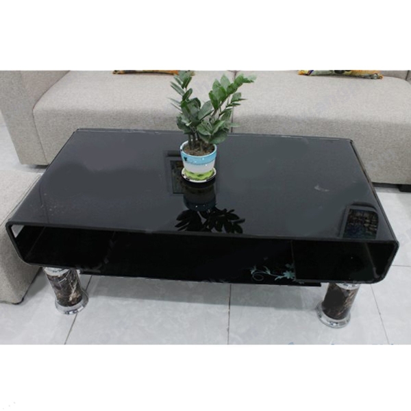 Bàn kính sofa cong đen 23