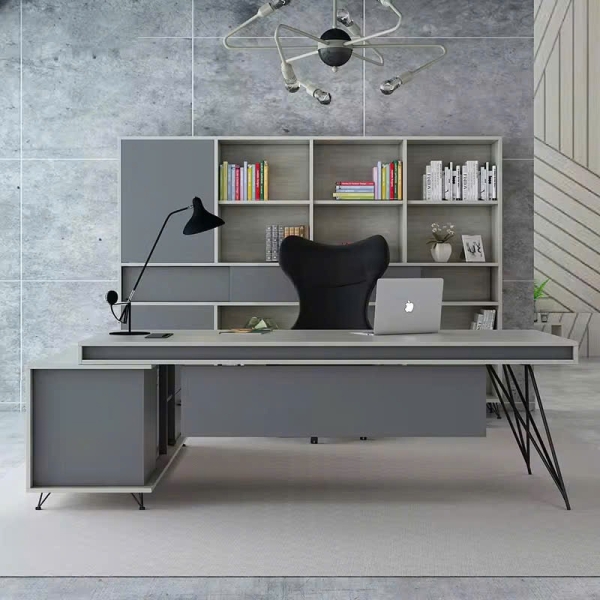 Bàn Giám Đốc Thiết Kế Chân Sắt Lạ Mắt Có Tủ Tiện Lợi – BGD103