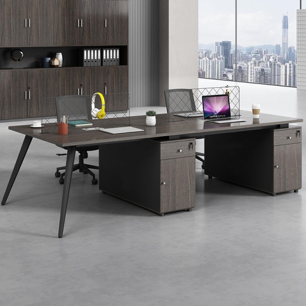 Cụm bàn làm việc 6 chỗ chân côn tròn
