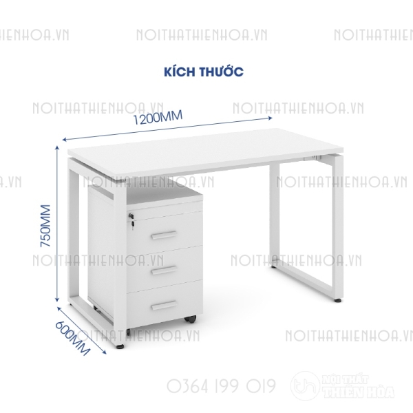 Bàn chân vuông chữ U Eos 1m2 EU12T-T