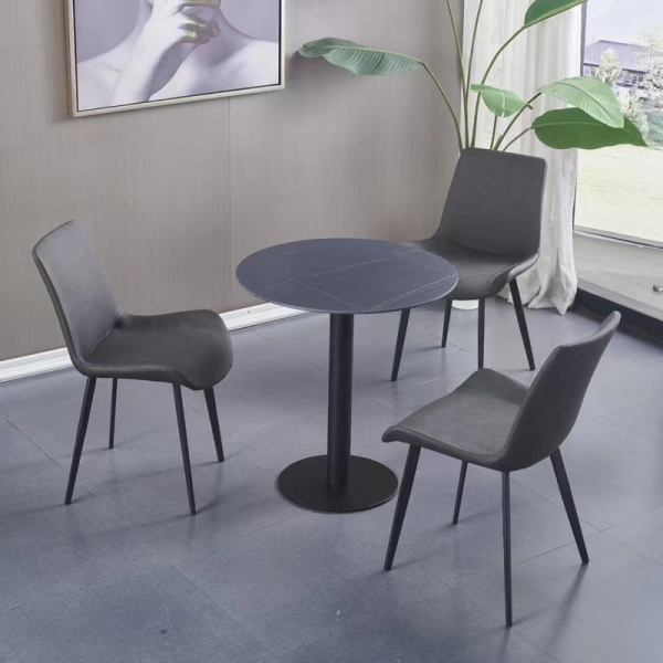 Bàn cafe chân trụ tròn mặt đá- Mã: T1508D