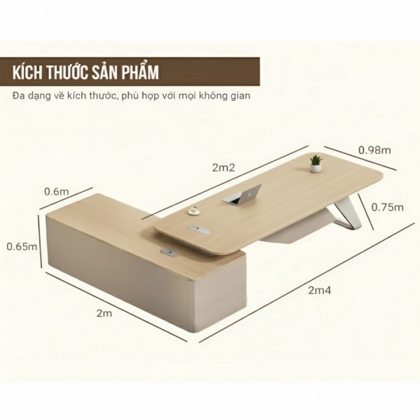 Bàn giám đốc hiện đại chân sắt tạo hình