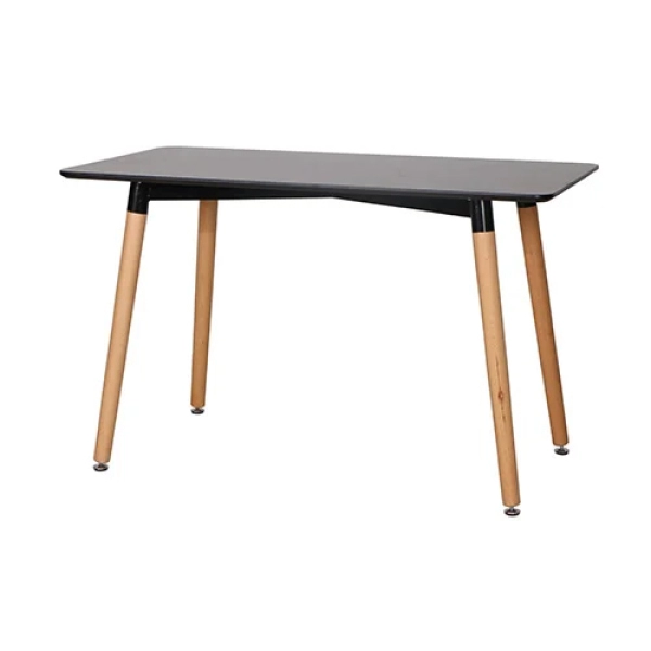 Bộ bàn ăn, cafe cho 6 người gồm bàn T108 0.8×1.2×0.75m và 6 ghế eames nhựa lót nệm chân gỗ 205