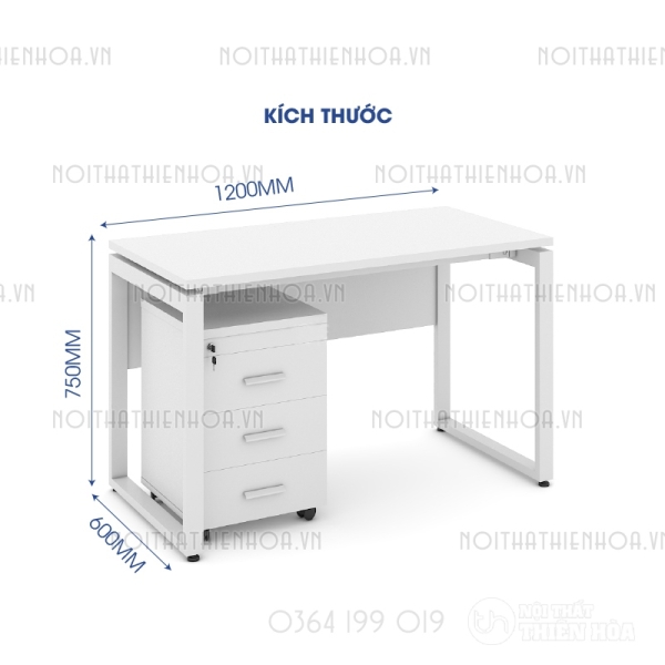 Bàn chân vuông chữ U Eos 1m2 EU12T-Y-T