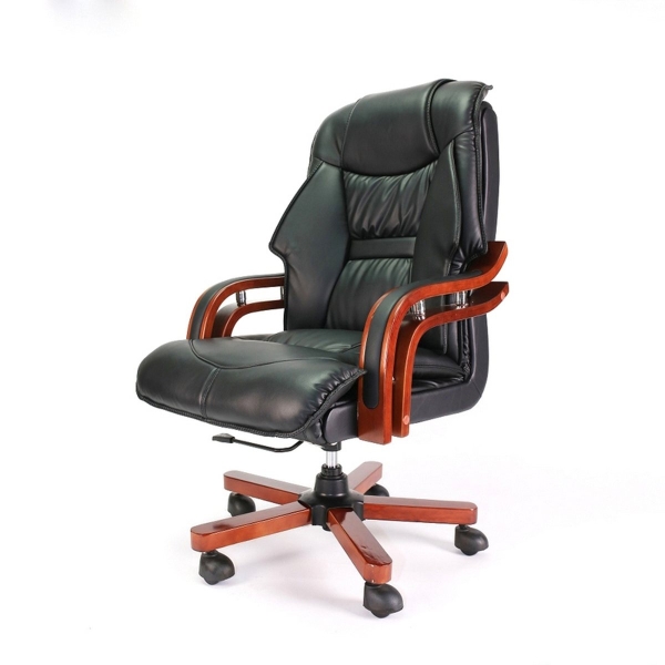 Ghế giám đốc da tay gỗ W026
