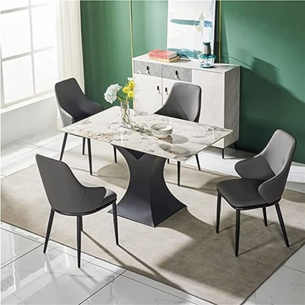 Bàn ăn mặt đá chân sắt hiện đại- Mã: T1120