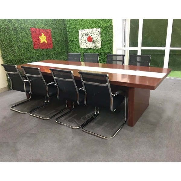 bàn họp hình chữ nhật sọc trắng 09