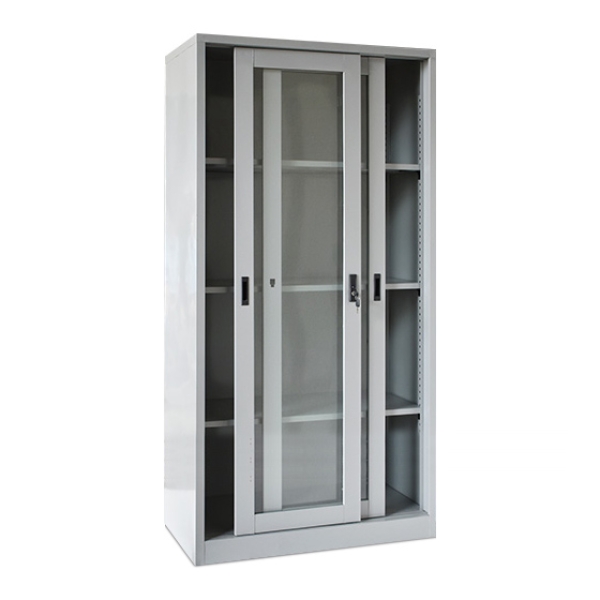 Tủ sắt văn phòng kính lùa suốt 06