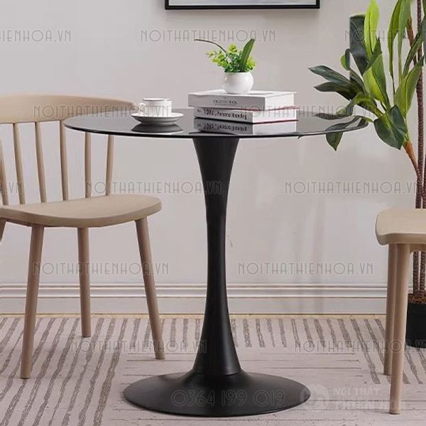 Bàn cafe Tulip mặt kính D600