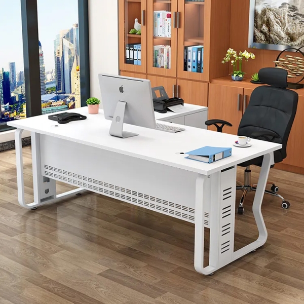 Bàn quản lý giám đốc chân hợp kim Aine 16 trắng