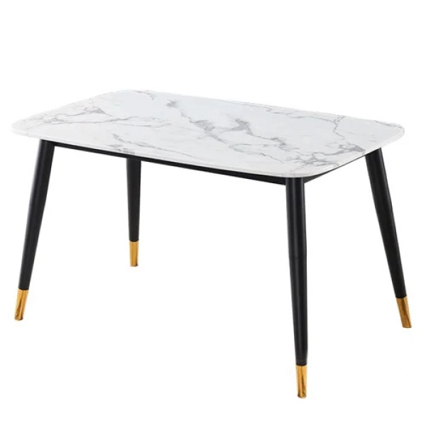 Bộ bàn ăn mặt đá 4 ghế da sang trọng- Mã: T147-4×2102