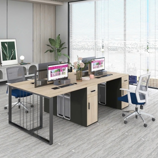 Cụm Bàn Làm Việc 4 Người Tối Giản Hiện Đại – CB128