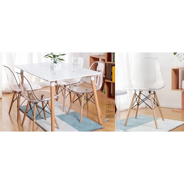 Ghế cafe Eames trong suốt nhập khẩu cao cấp Thiên Hòa- Mã 207T