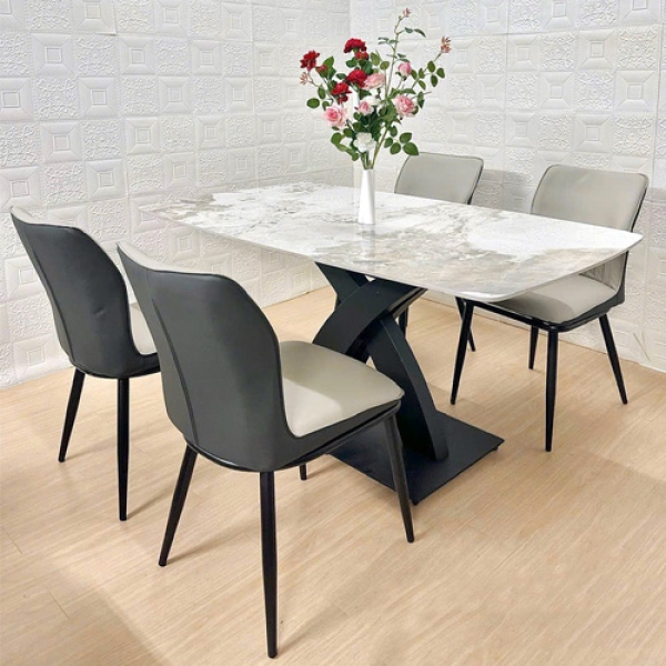 Bộ bàn ghế ăn mặt đá 4 ghế- Mã: T1146-4×2510