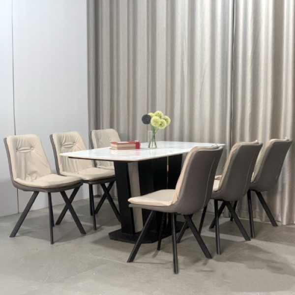 Bộ bàn ăn mặt đá 6 ghế cao cấp- Mã: T1132-6×2127