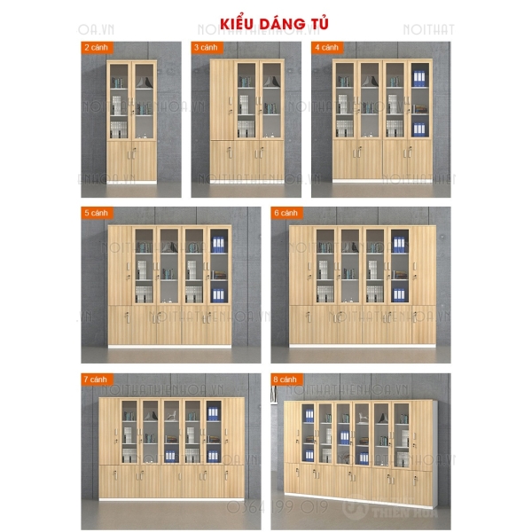 Tủ tài liệu vân sồi 3 buồng  TTLG-6-383-12