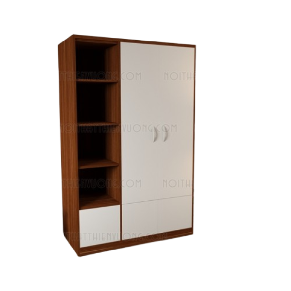 tủ quần áo 2 cánh ngăn chứa đồ màu 6041