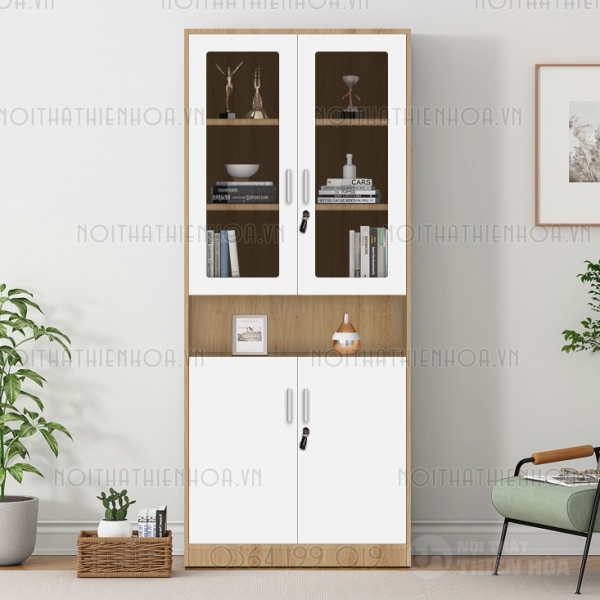Tủ tài liệu vân sồi 3 buồng  TTLG-6-383-12