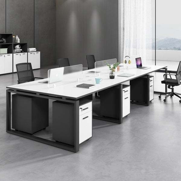 Cụm bàn làm việc chân sắt đẹp 4 chỗ – CB 10